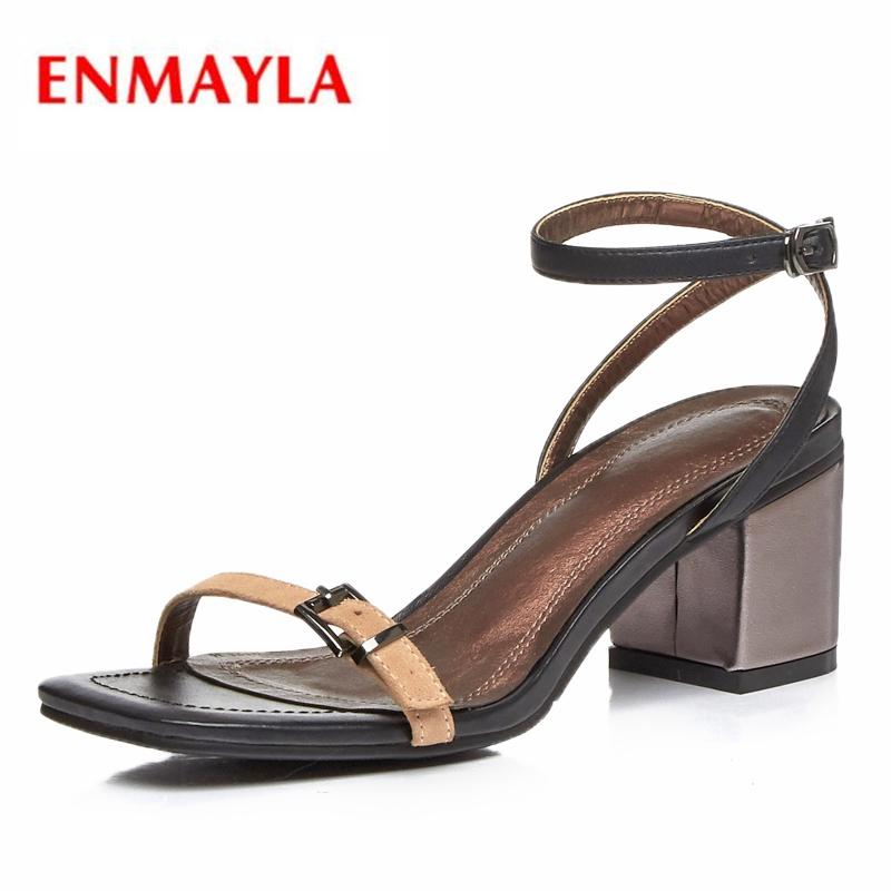 

Fashion Summer Women Square Heel Back Buckle Strap Sandals Lady Casual Classic Party High ZYL457, Black