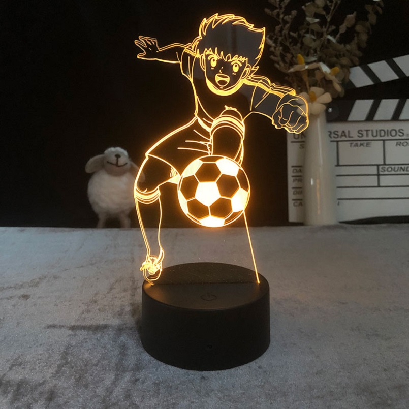 

LED Smart Sensor Night Light Ozora Tsubasa Figure 3D Neon Lamp Atmosphere Anime Nightlight Captain Tsubasa- Football Fans Kids Gift