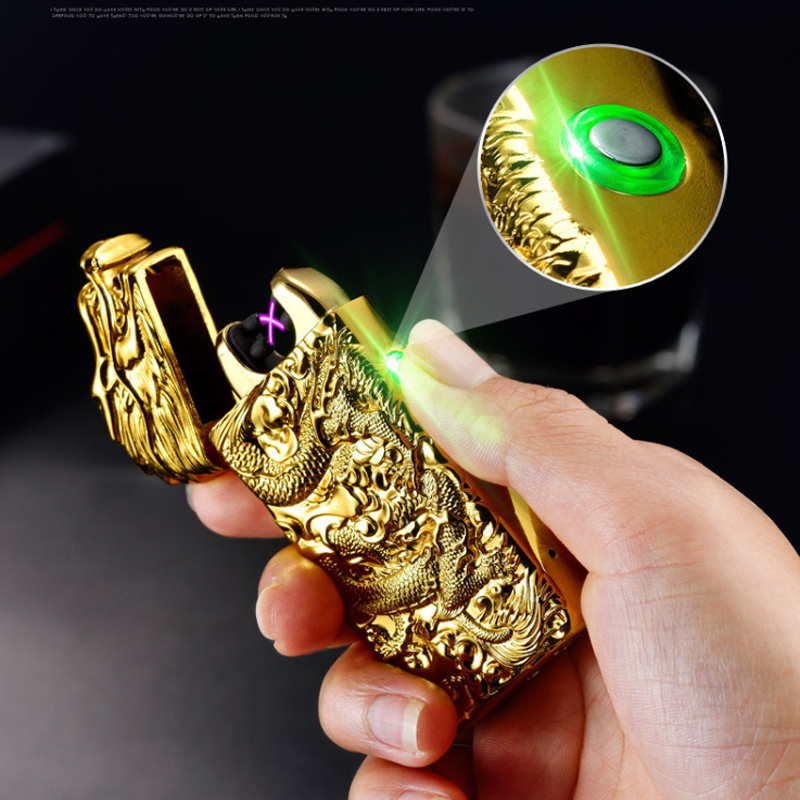 

Dropship piers USB Charging Eectric ighter Meta Custom Windproof Rechargeabe Cigarette ighter Gadgets For Men