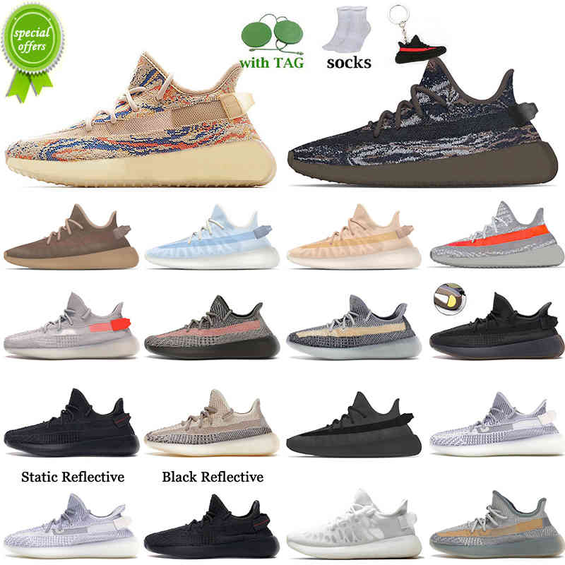 

36-45 2021 Men Womens Kanye Running Shoes Beluga Reflective Mono Clay Ice Mist Black White Ash Blue Stone Pearl Tail Light Trainers Size 36-48, A1 36-47 mx rock-2 (2)