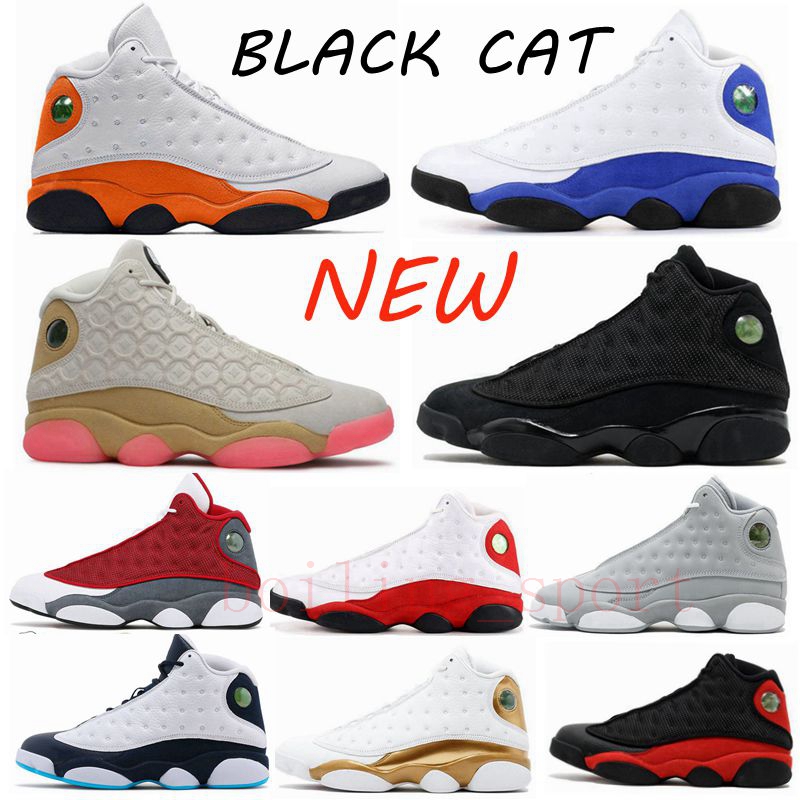 

New fashion Jumpman 13 13s Flints Bred CNY Basketball Shoes Cap And Gown Chicago Black Cat Red FlintIsland Green Court Purple Lakers mens sports sneakers with box, 22