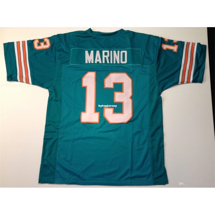

Sewn Cheap Retro custom Stitched #13 Dan Marino Teal MITCHELL & NESS Jersey High-end Men's Football Jerseys College NCAA, Black