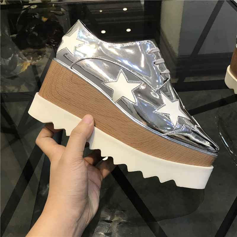 

real leather dress shoes square platform Suede slope thick Britt Brushed Star Shoe Derbys Wedge Elyse Lace-up Fashion boots, 11