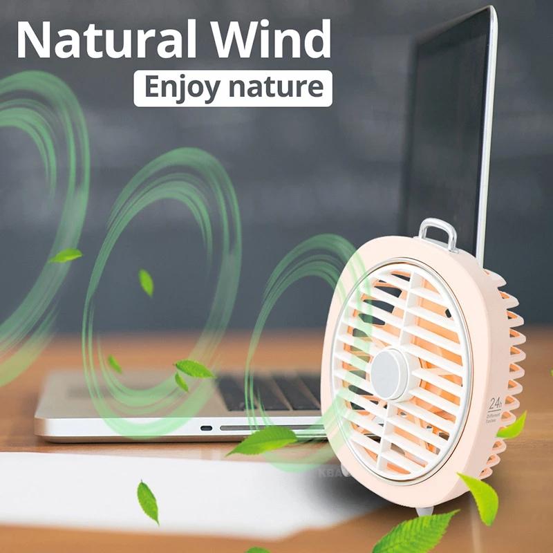 

Electric Fans KBAYBO USB Fan Portable Rechargeable Mini Led Night Light 3-Speed Handy Small Desktop Cooling Cooler