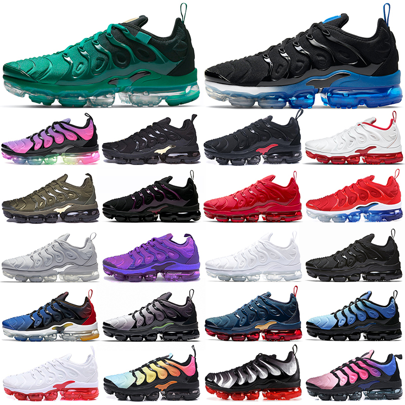 

air vapormax tn plus running shoes women mens trainers sneakers Triple Black white Coquettish Purple vapor max tns sports chaussures oversize 36-47, 40-47 dark blue