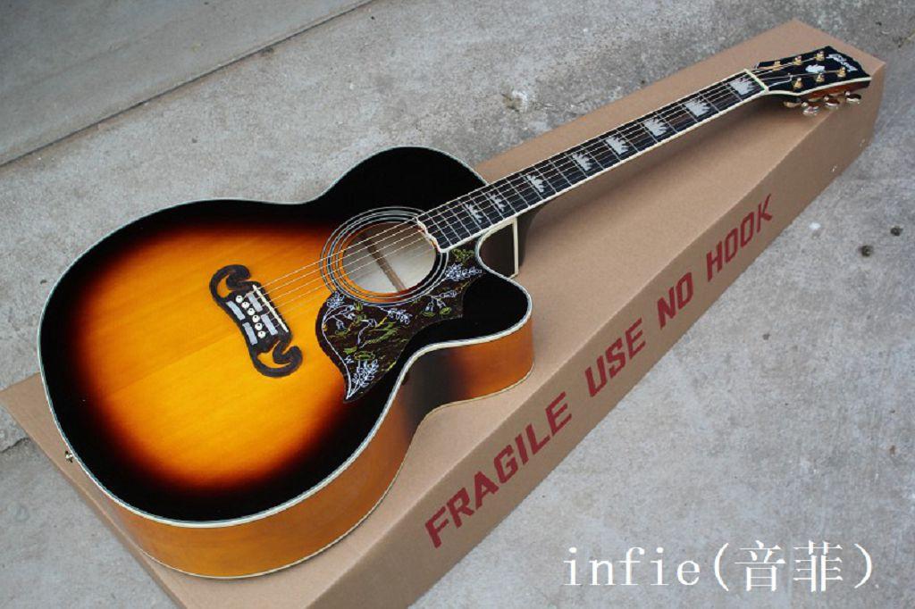

sj200 Acoustic Guitar Vintage Sunburst can fisherman pickup hardcase in stock