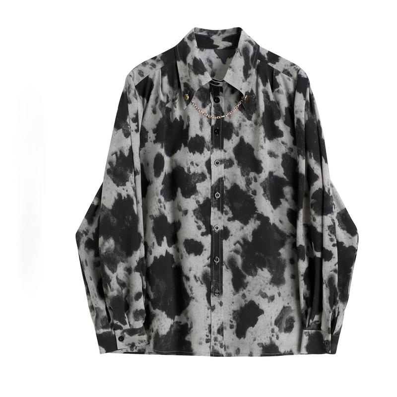 

Women's Blouses & Shirts Hong Kong Style Printed Blouse 2021 Long-sleeved Spring Wild Retro Slim Simple Fashion Women, White