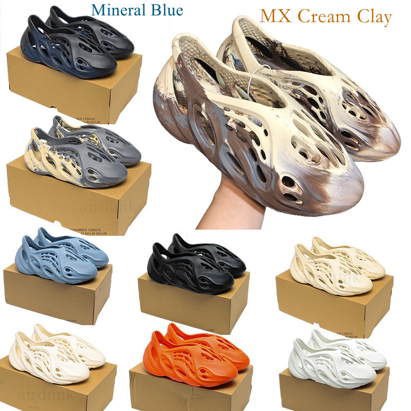 

slides west Sandal slippers Foam Runner Summer Desert Mineral Blue Moon Gray Triple Bone Cream Clay MXT Grey Ararat resin Brown TOP quality, Black