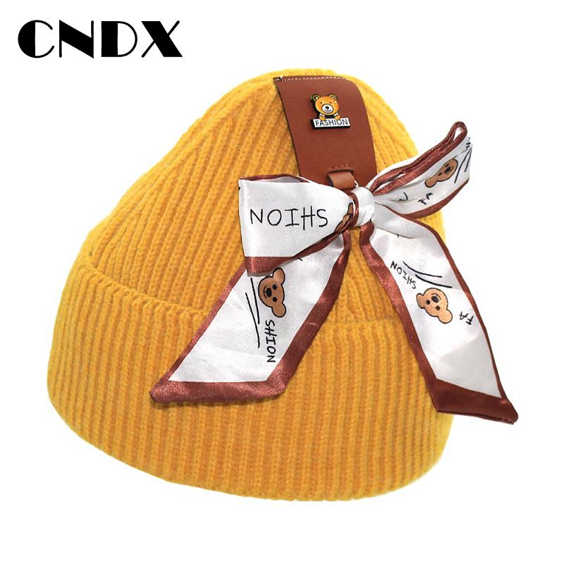 

Beanie/Skull Caps Bear Winter Knitted Hat 2021 Autumn Eather Label Stitching Ribbon Designer Woolen Beanie Lady Bonnet Casual Gorror, Blue;gray