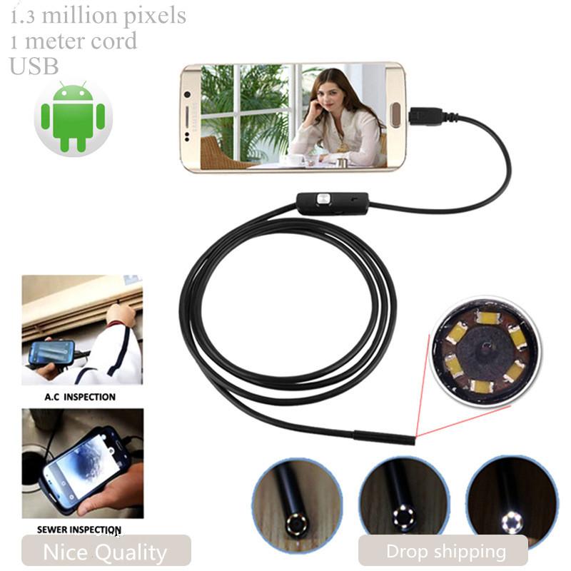 

Box Cameras 1m 5.5mm Lens Endoscope HD 480P USB OTG Snake Waterproof Inspection Pipe Camera Borescope For Android Phone PC