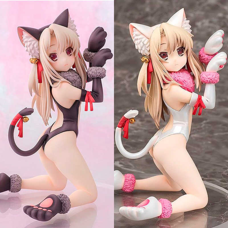 

Fate/kaleid Liner Illyasviel Von Einzbern action figure Kneeling Sexy anime Cat Ear Girls figurine T30 Q0621, Black no box