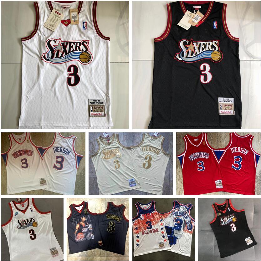

Stitched NBA jersey Philadelphia 76ers 3 Allen Iverson Mitchell & Ness 1996-97 Hardwoods Classics retro men Jerseys