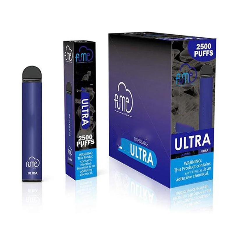 

Fumed Ultra 2500 Puffs Disposable cigarette Vape Device 850mah Battery 9ml Cartridge Starter Kit pk Puff plus extra