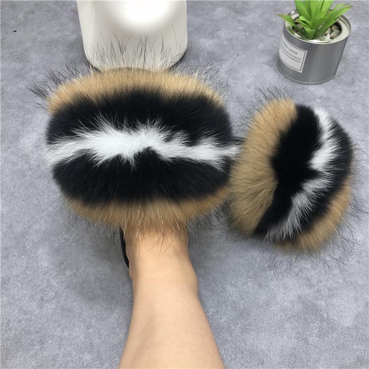 

Slippers Women's Hair Winter Warm Furry Ladies Plush Fashion Indoor Solid Big Size Wholesale 36-41, Black