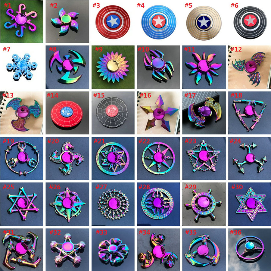

2021 Fidget spinner Party Favor dazzle color zinc alloy decompression interesting gyro small toy Various styles are available