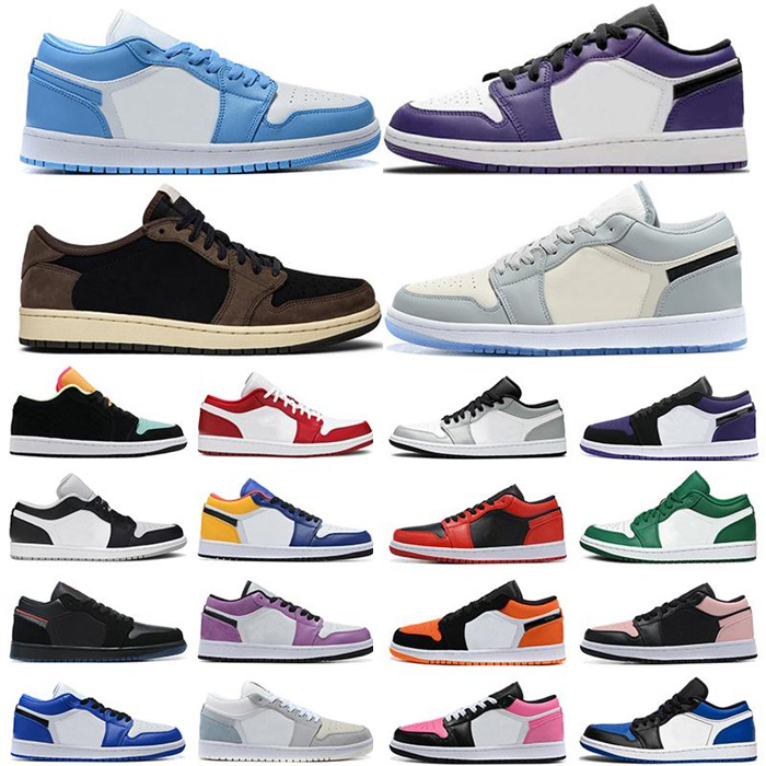 

low 1 Basketball Shoes 1s Red Starfish Neutral grey University blue cactus Mocha black white green toe light smoke grey shadow 2.0 pollen women Sneakers