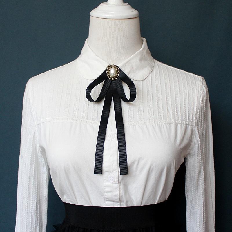 

Neck Ties Hand-made Bow Tie Ladies Unisex Banking Stewardess Student Performs Career Korean White Shirt Black Bowtie Classic Trendy Gifts