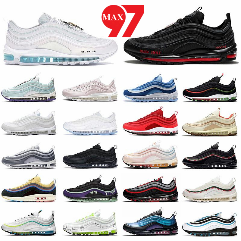 

AarMix 97 OG Running Shoes For Men Women Classic Voparmix 97s Trainers White Ice Black Bullet Sean Wotherspoon AM97 Designers Sneakers Jogging Walking, 48