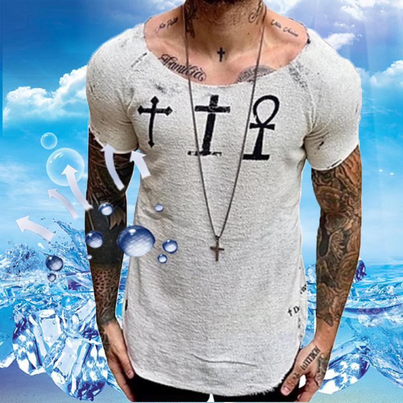 

short sleeved mens summer tops casual wholesale printing Europe and America custom T-Shirts, White