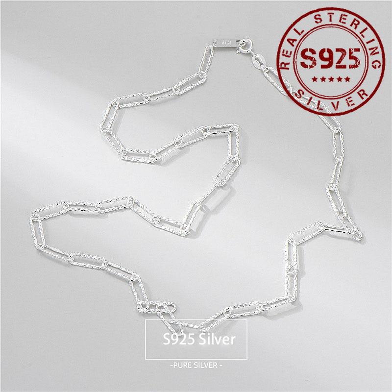 

Real Pure Silver Necklace For Women Chain Solid Bride Wedding Jewelry Accessories Sterling 925 Chains
