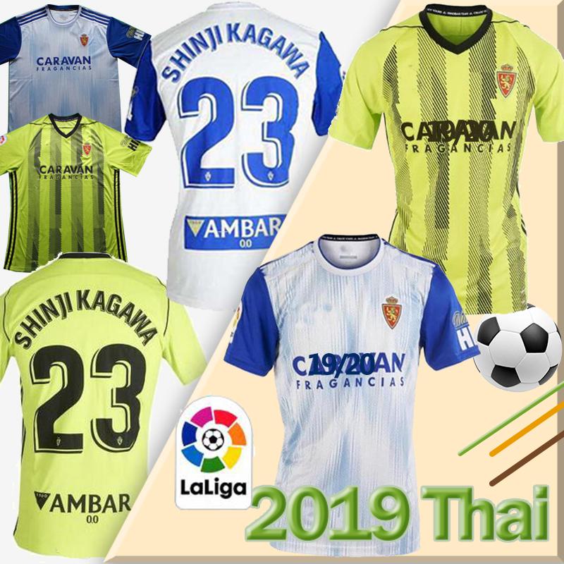 

men2019 Real Zaragoza #23 SHINJI KAGAWA Soccer Jersey 19/20 Home white 21 ZAPATER Camiseta de fútbol VAZQUEZ POMBO Saragossa Borja Football, Black;yellow