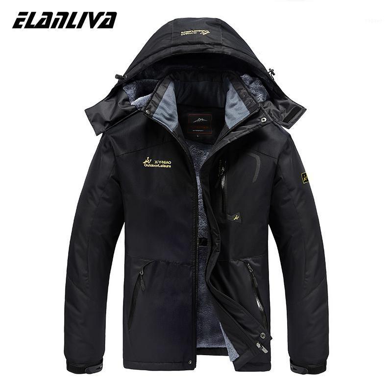

Men's Jackets 2021 Winter Fleece Thermal Hiking Outdoor Waterproof Windproof Sports Male Climbing Plus Size 8XL Coat, Black