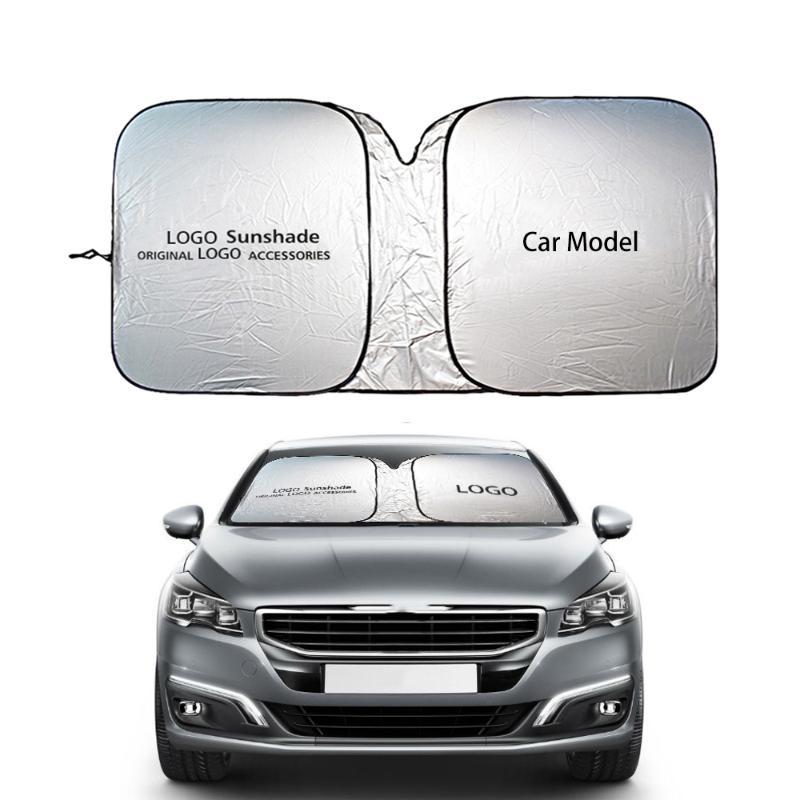 

For Parasol Coche Auto Windshield Sunshade Sun Visor Cover Sunshine Protector Emblem Logo Car Shade Window Blind Block