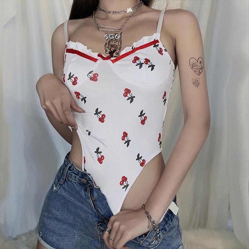 

sweet cherry white bodysuit women jumpsuits hollow out sleeveless one piece outfit short jumpsuit spaghetti strap ruffles rompers for, Black;white