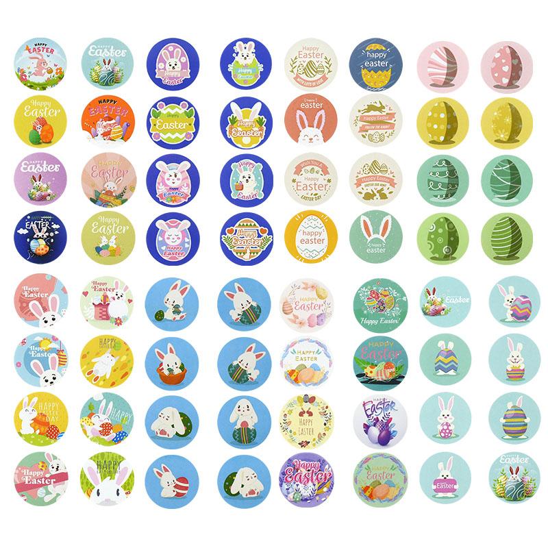 

Gift Wrap 500Pcs/Roll Easter Sticker Decoration Egg Printing Candy Bag Box Wrapping Paper Label Decor
