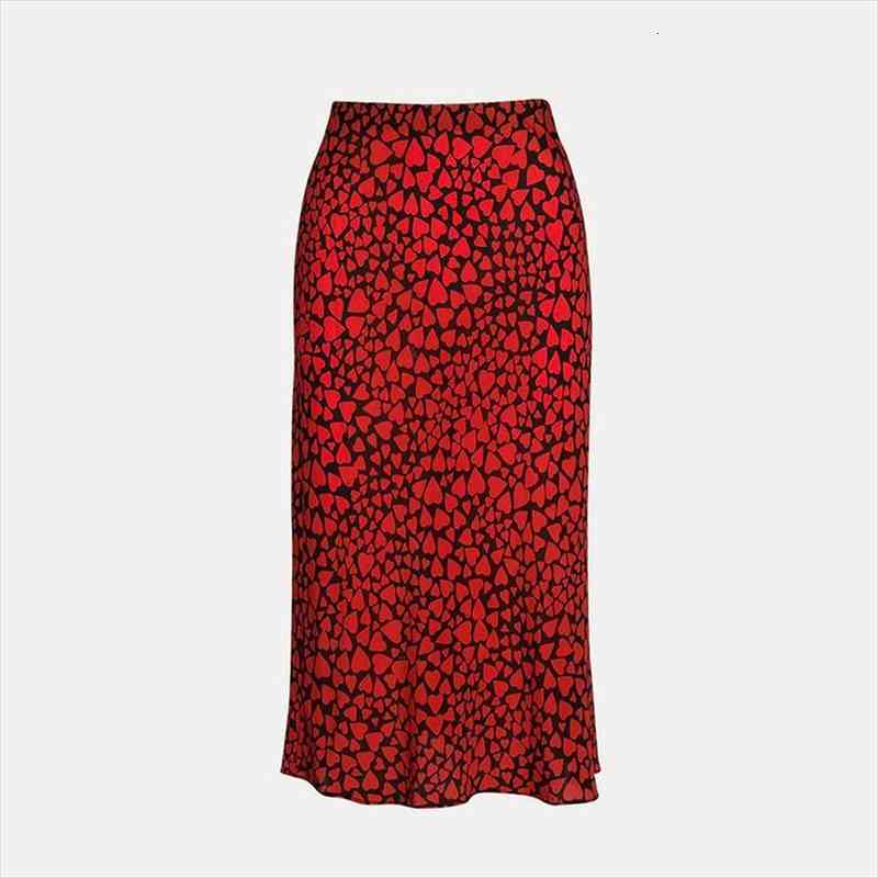

Red Heart Girls Silk Pencil Skirts Women Fashion High Waist Slim Skirt Ladies Chic Boho Leopard Mermaid Jupe Femme, Black