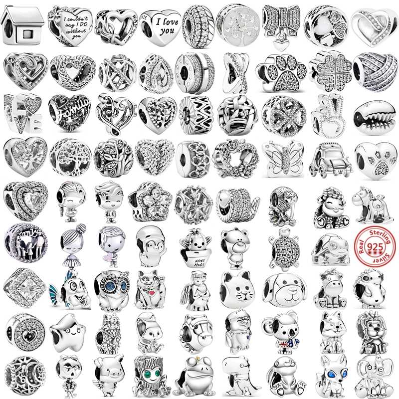 

Other Transparent Zircon Flower Animal Sweet Cute Beads Fit Original Charms Silver 925 Bracelet Bangle Women DIY Jewelry