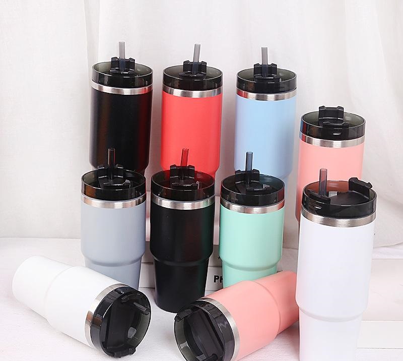 

20oz/30oz stainless steel tumbler insulated coffee tumbler cup with lid and straw double walled travel coffee mug for cold drinks