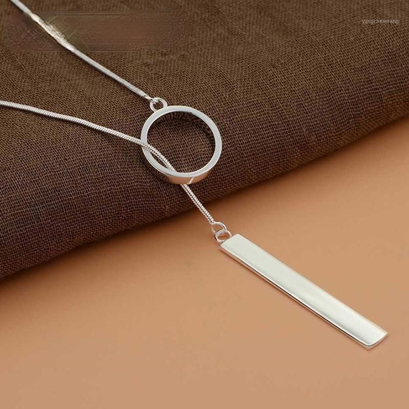 

Long Circle Bar Pendants Necklace Chains For Women Valentine's Gift Fashion Jewelry