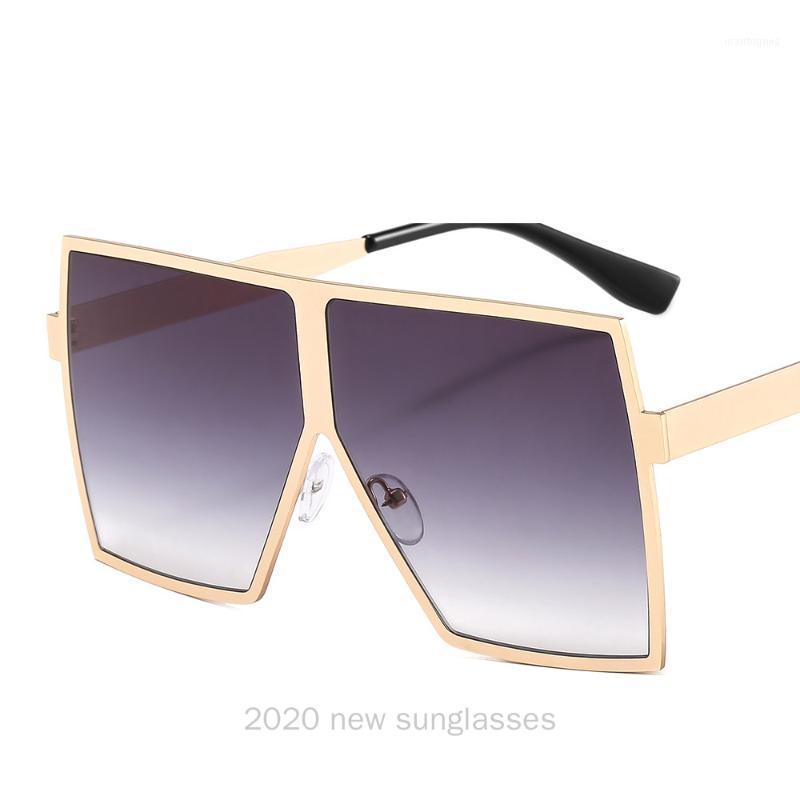 

Sunglasses Fashion Flat Top Oval Women Men Big Frame 2021 Vintage Mirror Oversized Sun Glasses Rivet Shades UV NX1