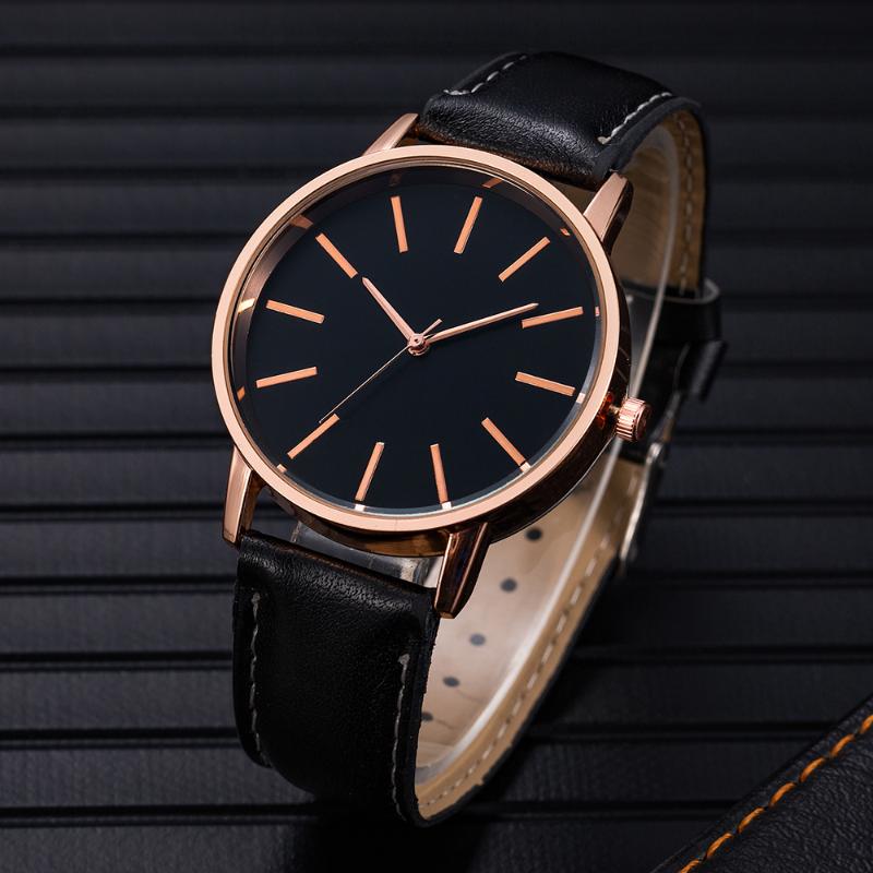 

Wristwatches 2021 Relogio Masculino Watches Men Fashion Sport Leather Strap Luxury Watch Quartz Casual Men's Military Wristwatch Reloj Hombr, Black rose gold