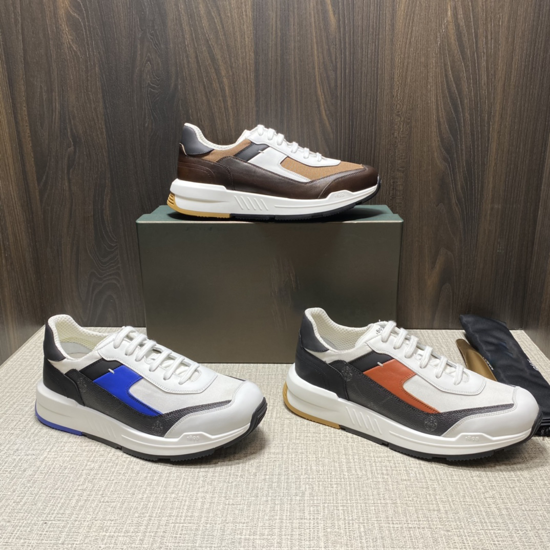 

Spring 2021 series, men's leather and nylon low-help shoes, match everything but high head-turning, fashion leisure sports version., Split