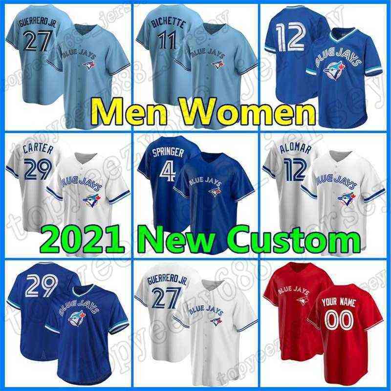 

Toronto Custom Blue Baseball 4 George Springer Jays Jersey 27 Vladimir Guerrero Jr 10 Marcus Semien 8 Cavan Biggio Joe Carter Roberto Alomar, Women custom new cool base(lanniao)