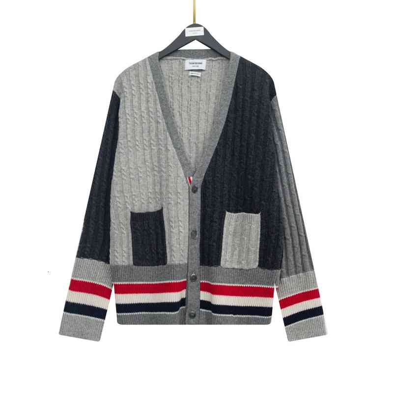 

Men's Hoodies & Sweatshirts Correct version autumn winter TB coarse cross flower six color men's and women's wool knitted cardigan sweater coat LKK7, Picture color