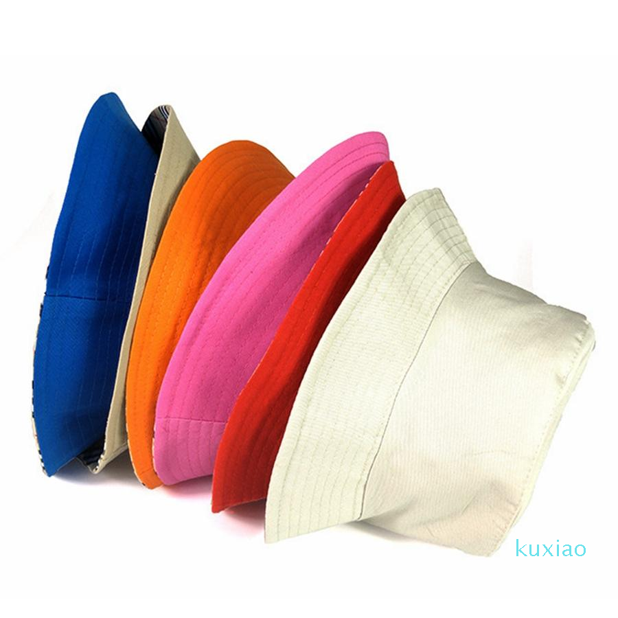 

Travel Fisherman Bucket Hats Leisure Solid Color Fashion Men Women Flat Top Wide Brim Cap Kids Outdoor Sports Visor Hat TTA842, Blue;gray
