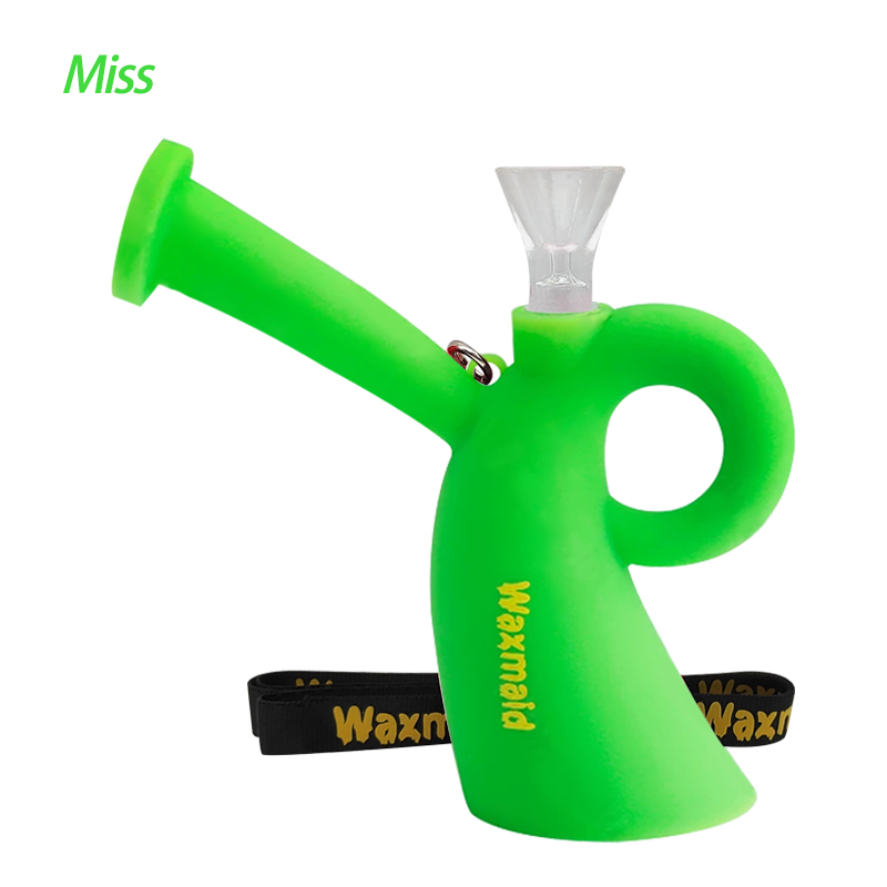 

Waxmaid 5 inches mini hookah silicone water pipe smoking dab rigs comes with a lanyard ship from CA warehouse