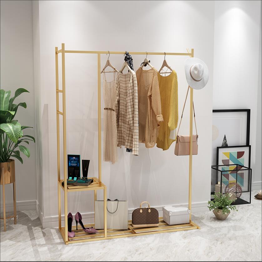 Hanging clothes rack floor clothing racks Bedroom Furniture light luxury room household creative single pole modern-image-709583622