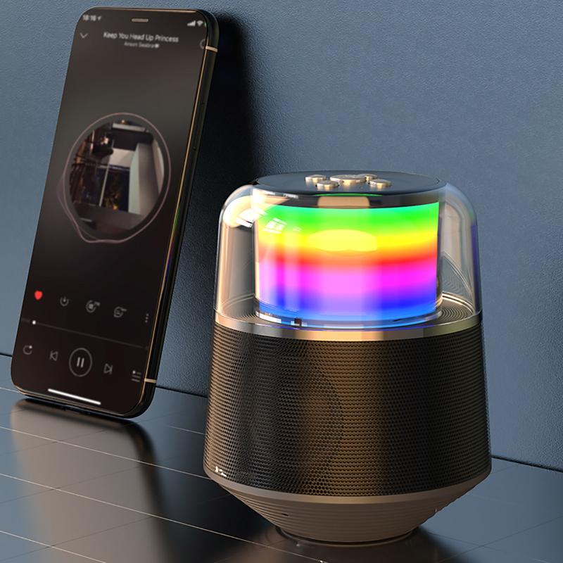 

Portable Speakers Bluetooth Speaker Rgb Colorful Light Music Player 1200mah Rechargeable Battery 3d Stero Loundspeakers Handsfree Wireless