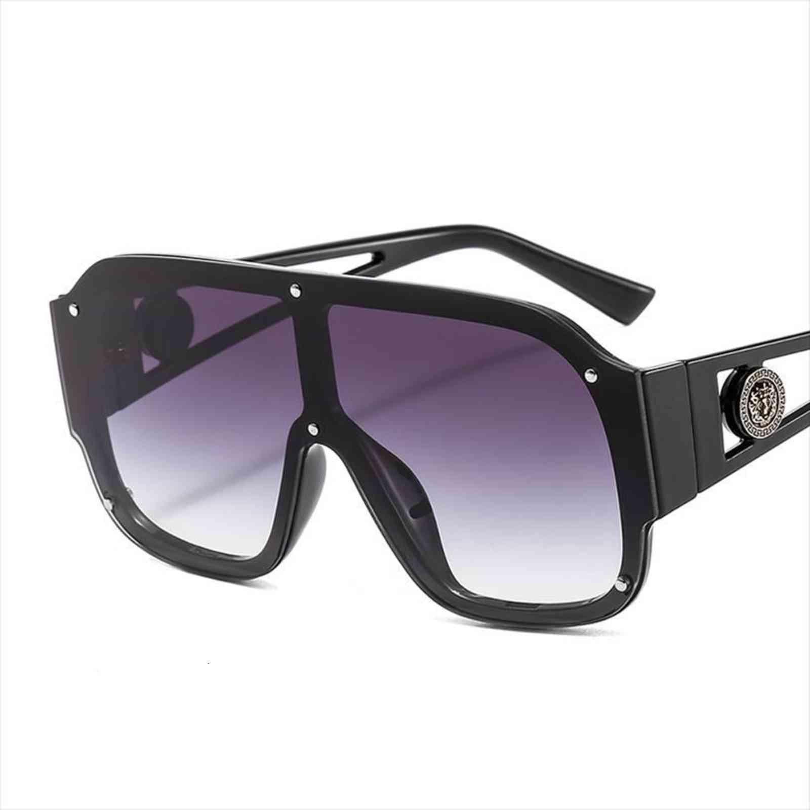 

d amp t arrival shield sunglasses women men square style brand designer pc lens frame metal logo casual, White;black