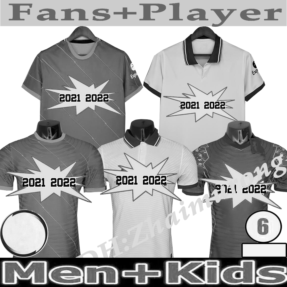 

21 22 Fans player version LVP mens kids kit football shirt soccer jersey 2021 2022 home away third camiseta Maillot De Foot, Black