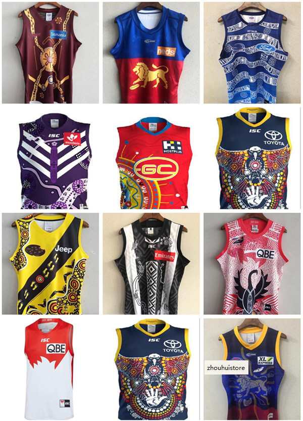 

High-quality 2021 Fremantle Dockers Richmond Tigers Giants Cats Essendon Tasmania Coast Lions Rugby Jerseys 20 21 AFL League shirt vest, White