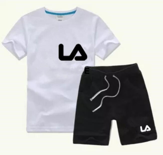

2021 Summer Fashion Clothing Sets Kids Designer Clothes Thin Short Sleeve Shorts Boys Girls Print 2-7 Years Baby, White+gray