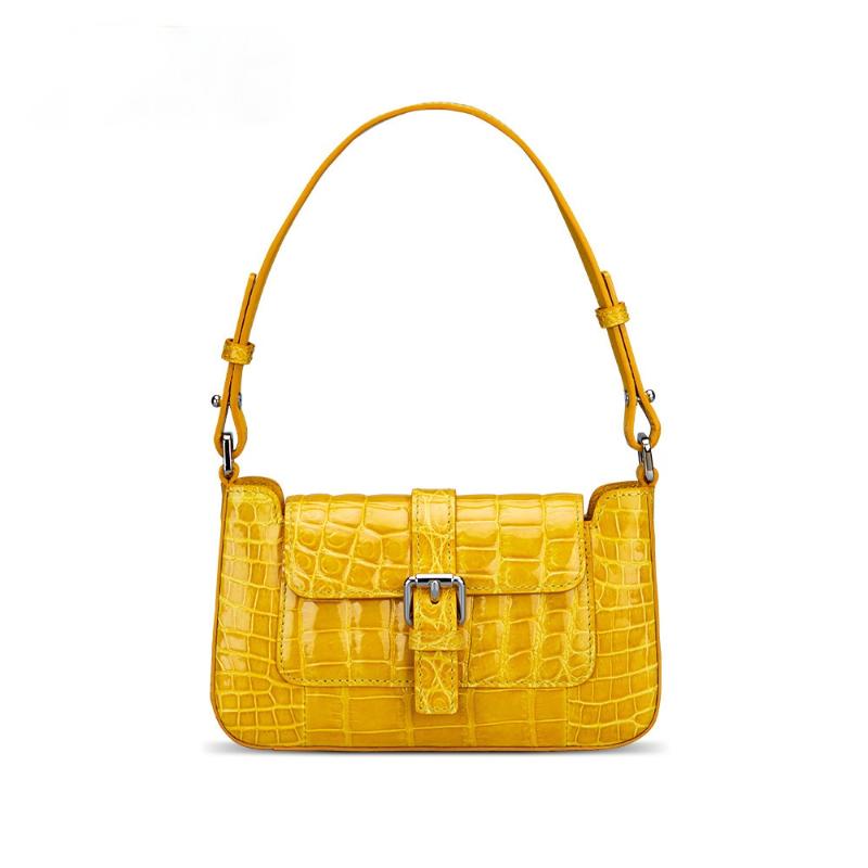 

Evening Bags 2021 Women Real Crocodile Leather Messenger Bag Clutch Designer Mini Shoulder Handbag Nile Purse, Black