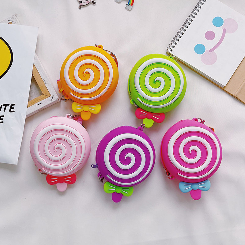 

Cartoon Backpacks cute lollipop silicone coin purse western style boys and girls messenger bag accessory, Customize