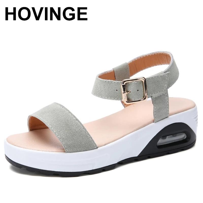 

Sandals HOVINGE Wedges Shoes Women Summer Black 2021 Lady Fashion Platform For Womens Casual Holiday