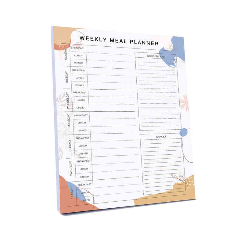 

Weekly Meal Planner with Grocery List 6.5Ã8.5 Magnetic Notepad 52 Sheets Meal Planning Organizer on Refrigerator 220107, Purple;pink